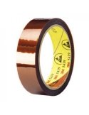 Rotolo 3M™ Low Static Polyimide Film Tape 5419 oro 6,35 mm x 33 m con supporto in poliimmide e adesivo siliconico.