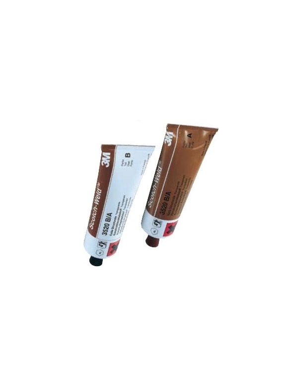 Adesivo, 3M, 3520, Bicomponente, Kit con due tubetti da 300 ml, trasparente, ideale per metallo, vetro, ceramica, legno