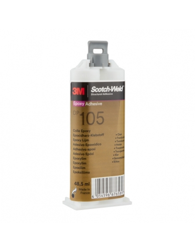 Adesivo, 3M, DP105, Bicomponente, 48,5 ml, trasparente, rapido e flessibile per vetro, cartuccia doppia 1:1