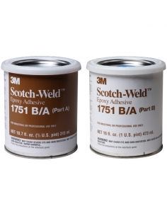 Adesivo epossidico bicomponente 3M 1751 B/A.Kit con due latte da 3,78L, a base di alluminio