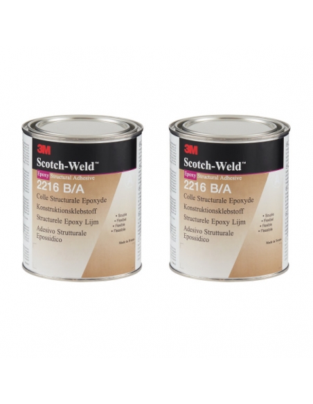 Adesivo epossidico 3M™ Scotch-Weld 2216B/A grigio, adatto per metalli, gomme, plastiche, vetro, ceramiche.