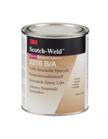 Adesivo epossidico 3M™ Scotch-Weld 2216B/A grigio, adatto per metalli, gomme, plastiche, vetro, ceramiche.