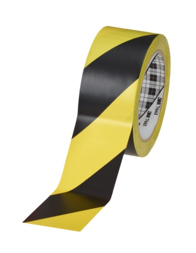 Scotch vinilico 3M™ 766 a bande giallo e nero, lunghezza 33m, per indicazioni di sicurezza.
