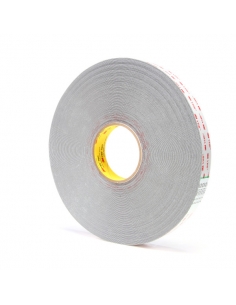 Biadesivo in schiuma acrilica 3M VHB 4936P, grigio, adatto a  substrati ad energia superficiale medio-alta.