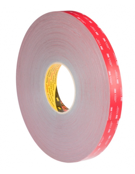 Biadesivo 3M VHB serie GPH-110, grigio, con eccellente resistenza alla temperatura.