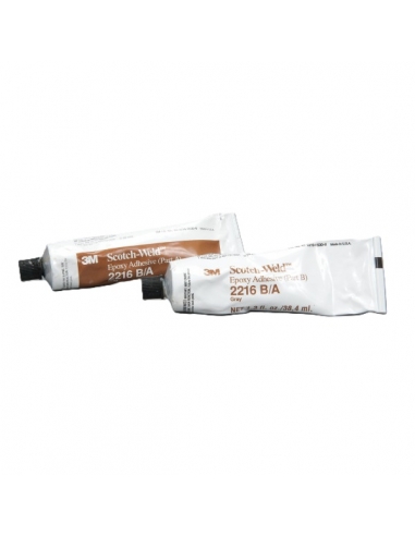 Adesivo Epossidico 3M 2216B/A,Kit con due tubetti da 59ML, grigio, ideale per metalli, gomme, plastiche, vetro, ceramica