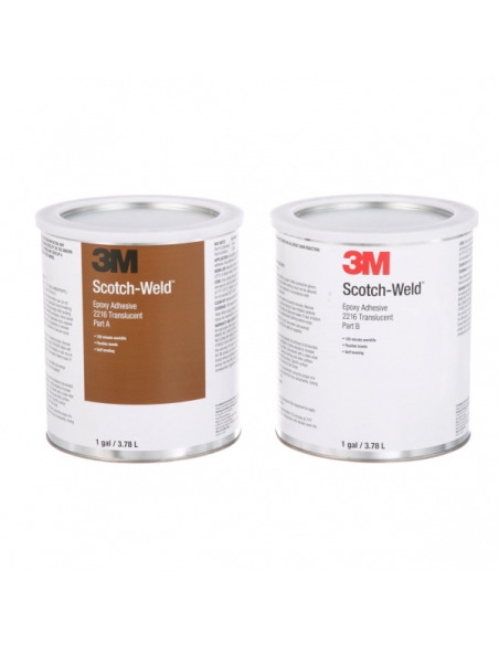 Adesivo Epossidico 3M 2216B/A, Kit con due latte da 94ML, traslucido, indicato per metalli, gomme, plastiche, vetro, ceramica