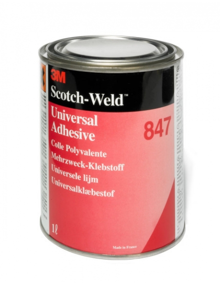 Adesivo nitrilico, 3M, 847, latta da 1 L, adesivo versatile ad alte prestazioni, a base solvente
