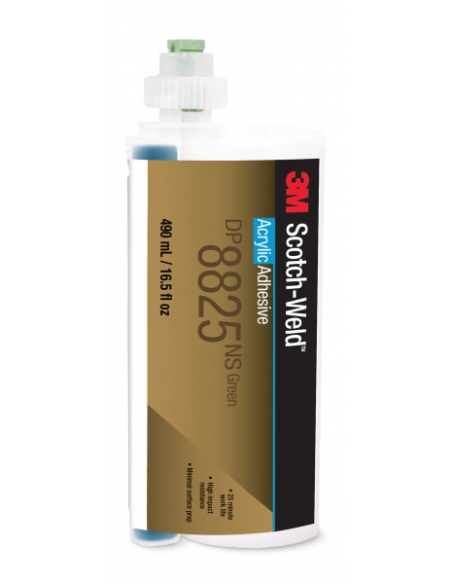 Adesivo bicomponente 3M DP8825, Verde, 490 ml, adesivo acrilico a basso odore,non cola