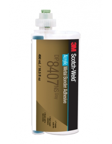 Adesivo bicomponente, 3M, DP8407, Grigio, 490 ml,adesivo strutturale con elevata resistenza al taglio