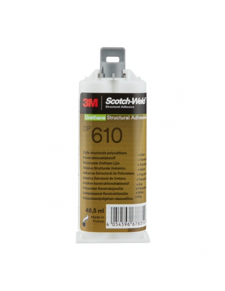 Adesivo bicomponente 3M DP610, Trasparente, 48.5 ml,adesivo poliuretanico flessibile