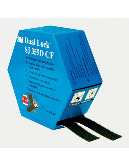 Fissaggio richiudibile 3M Dual Lock SJ355D nero, 25 mm x 2.5 m