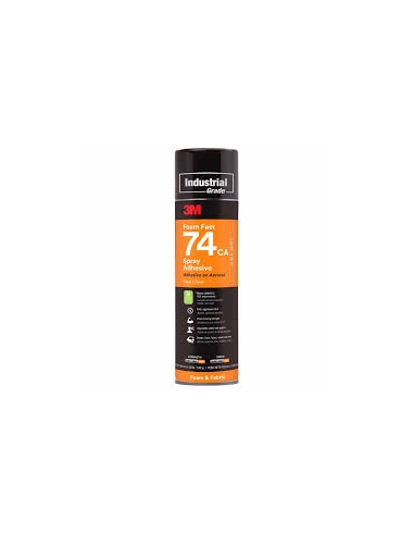 Adesivo permanente, 3M, Spray, 74, bomboletta 500 ml, a presa estremamente rapida per tessuti, schiuma e tappezzeria