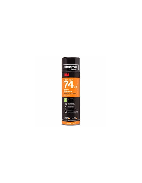 Adesivo permanente, 3M, Spray, 74, bomboletta 500 ml, a presa estremamente rapida per tessuti, schiuma e tappezzeria