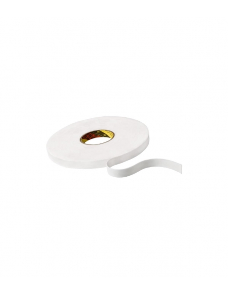 Biadesivo in schiuma polietilenica 3M 9508W, bianco, 1500 mm x 66 m, adatto a varie superfici.
