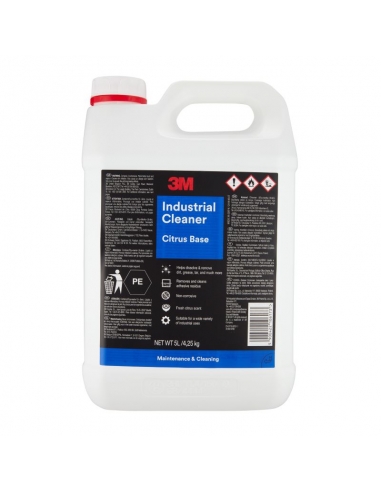 Detergente, 3M, Industrial Cleaner, tanica da 5L, trasparente, ideale per dissolvere e rimuovere sporco, grasso