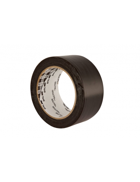 Rotolo di nastro vinilico 3M™ 764 nero da 50 mm x 33 m con supporto in PVC e adesivo in gomma per marcatura e codifica a colori.