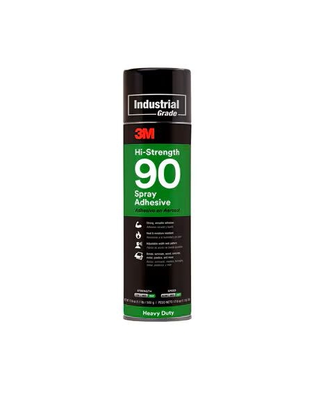 Adesivo, alte prestazioni, 3M, Spray, 90, bomboletta da 500 ml, per plastica, Trasparente e a presa rapida