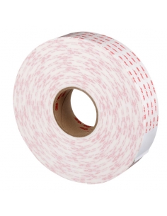 Biadesivo 3M VHB 4950P, bianco, aderisce a substrati con elevata energia superficiale.