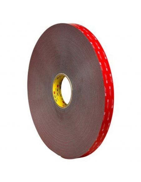 Biadesivo in schiuma acrilico 3M VHB 4936F, grigio, 1200 mm x 33 m, adatto a diversi materiali.