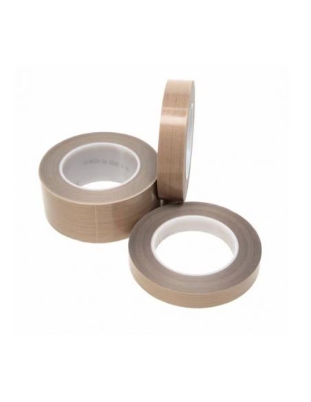 Rotolo 3M™ PTFE Glass Cloth Tape 5453 marrone 25 mm x 33 m con tessuto di vetro impregnato PTFE e adesivo siliconico .