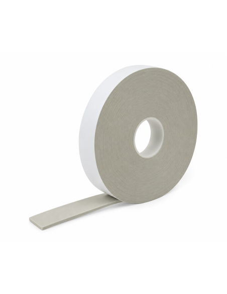 Rotolo di nastro monoadesivo Scapa 3257 in schiuma PVC grigia a celle prevalentemente chiuse, per sigillatura a compressione.