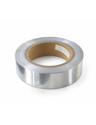 Nastro alluminio h-old AL.50 con adesivo acrilico puro, spessore totale 0,09 mm e formato 1000 mm × 50 m.